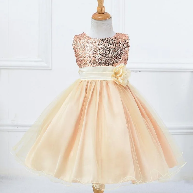 Price Drop Toddler Girl Sleeveless Sequin Flower Girl Dress Princess Party Dress