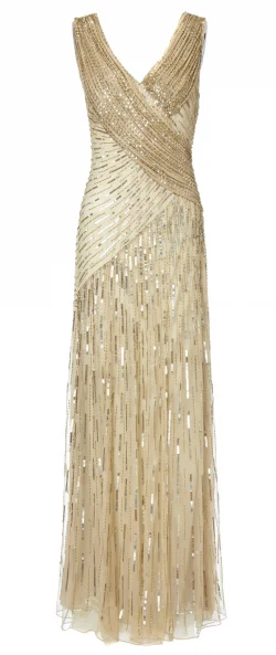 Steals and Deals Juliet Sequin Gown Gold