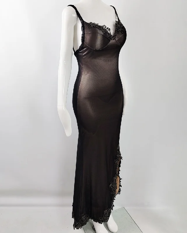 Weekend Deal Catwalk Collection Vintage y2k Bodycon Maxi Dress Evening Gown