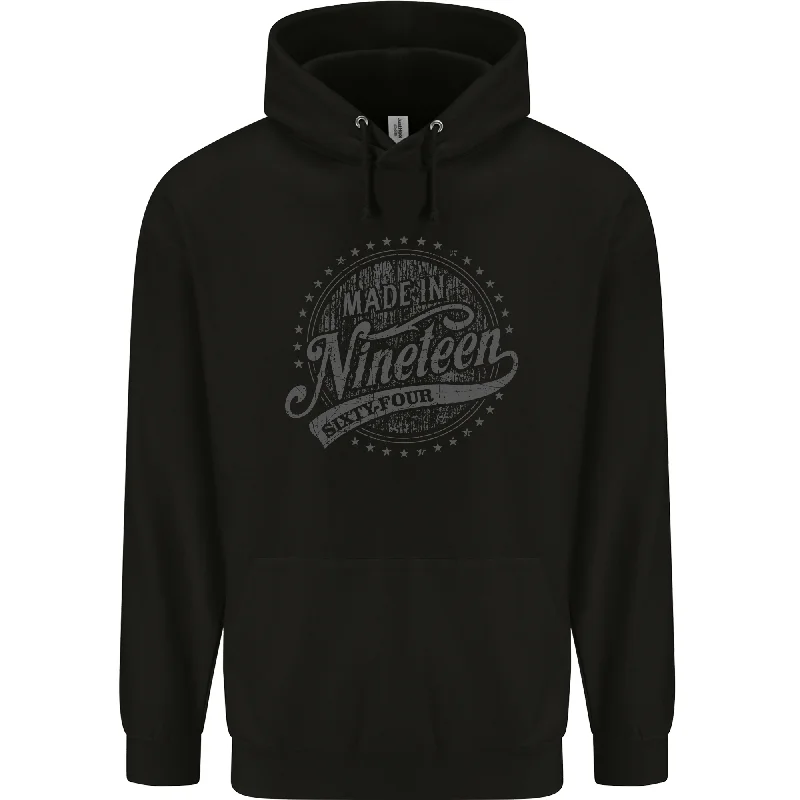 Act Fast Distressed 60th Birthday Made In 1964 Mens 80% Cotton Hoodie Black