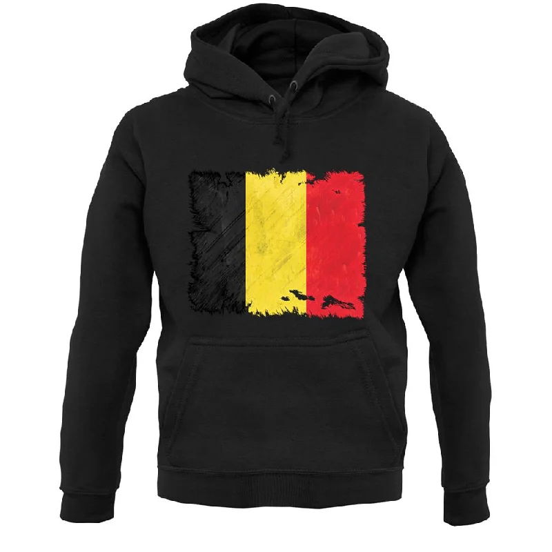 Super Sale Belgium Grunge Style Flag Unisex Hoodie