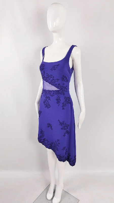 Friends and Family Sale Tadashi Vintage Violet Jersey Sheer Cut Out Mesh Party Dress Friends and Family Sale Tadashi Vintage Violet Jersey Sheer Cut Out Mesh Party Dress