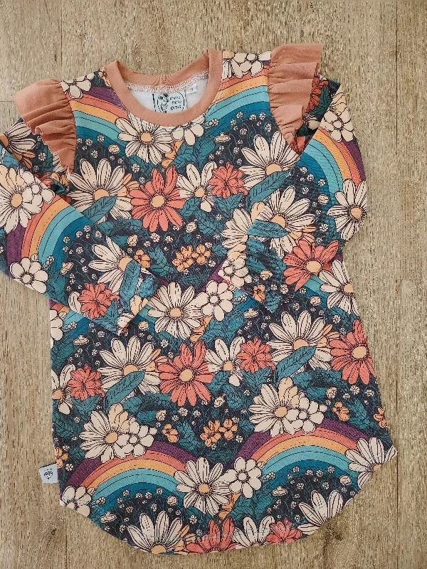 Exclusive Savings Rainbow Floral Tunic-Made to order