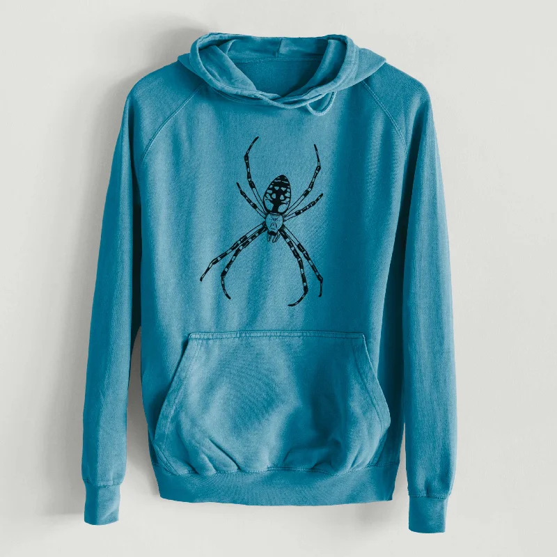 Discount Deals Argiope aurantia - Yellow Garden Spider  - Mid-Weight Unisex Vintage 100% Cotton Hoodie