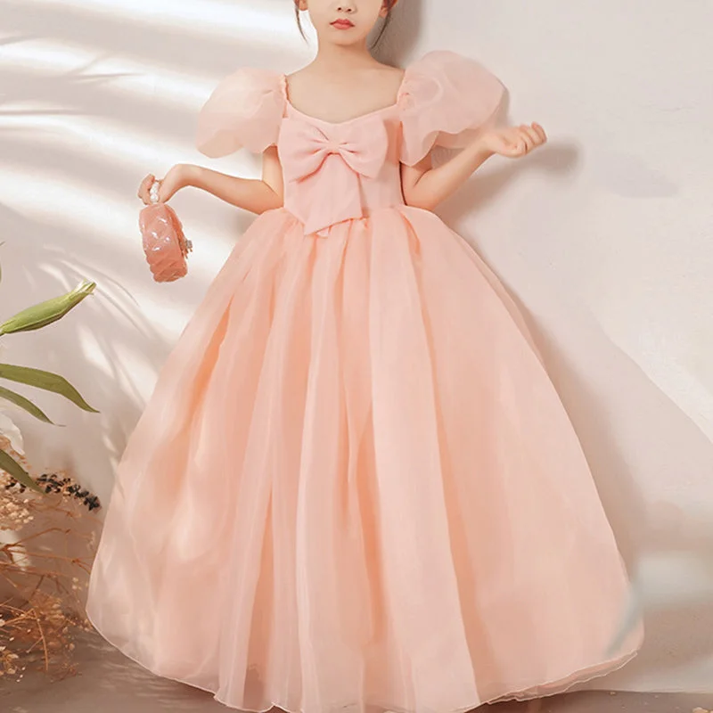 Early Access Flower Girl Dress Children Summer Birthday Party Dress Pink Puff Sleeve Bowknot Dress Early Access Flower Girl Dress Children Summer Birthday Party Dress Pink Puff Sleeve Bowknot Dress