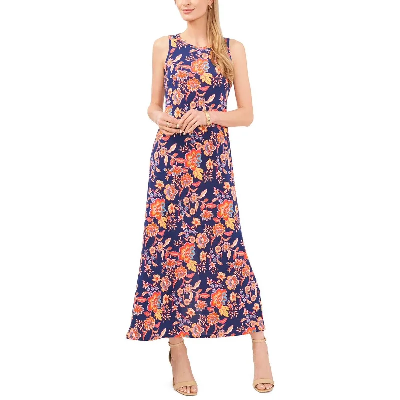 Vince Camuto Womens Floral Print Keyhole Maxi Dress