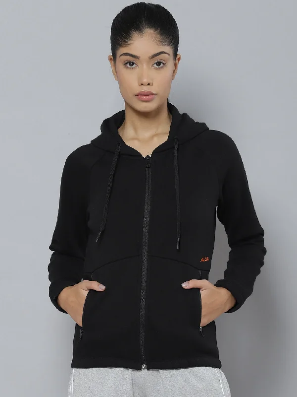 Alcis Women Black Hooded Sweatshirt