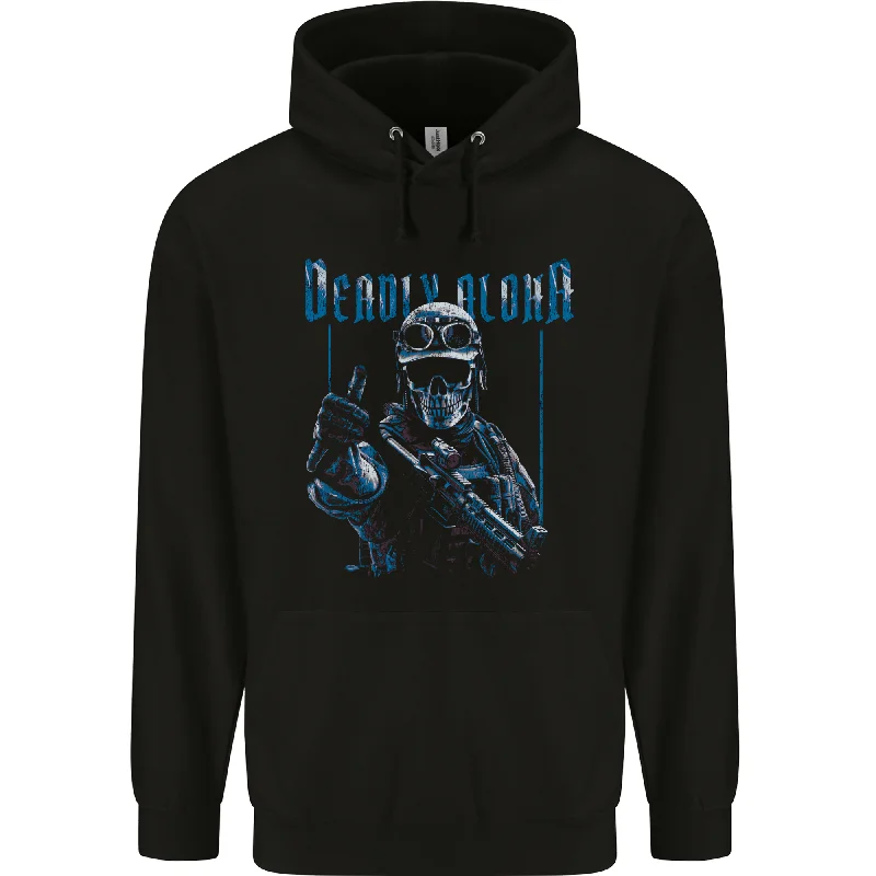 Daily Deals Deadly Aloha US Special Forces Skull Military Mens 80% Cotton Hoodie
