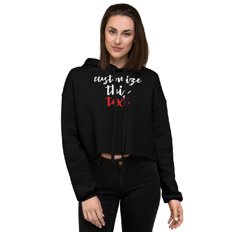 Deal Mania Personalize Custom Text Women's Cropped Hoodie | Bella + Canvas 7502