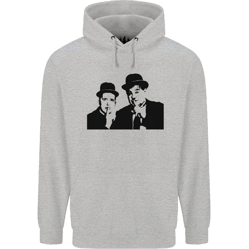 Exclusive Preview Dick and Doof Aka Laurel & Hardy Mens 80% Cotton Hoodie