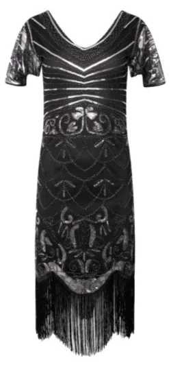 Exclusive Access Gabrielle 1920s Flapper Dress Gold