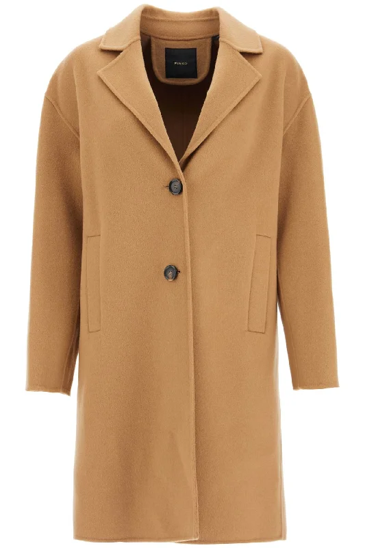 Limited Availability Double Wool Coat With Screwdriver Design  - Beige