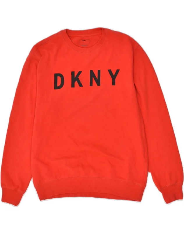 Bargain Prices DKNY Womens Graphic Sweatshirt Jumper UK 16 Large Red Cotton