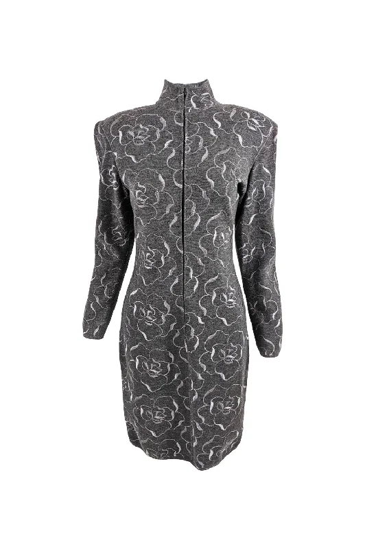 Extra Savings Emanuel Ungaro Vintage Embroidered Wool Dress, 1980s