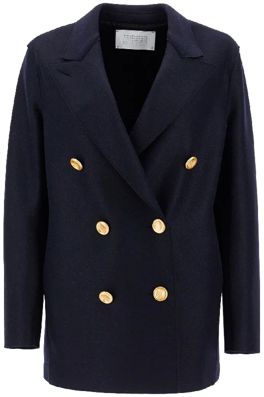Bonus Savings Double-breasted Wool Pressed Caban  - Blue