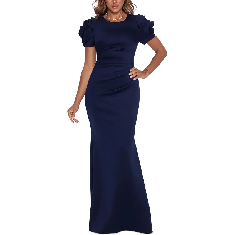 Xscape Womens Ruched Fit & Flare Evening Dress