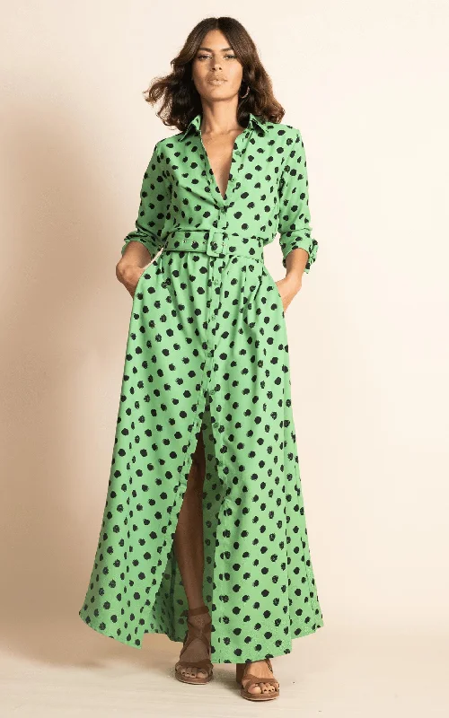 Savings Bonanza Dove Dress Green Dotty