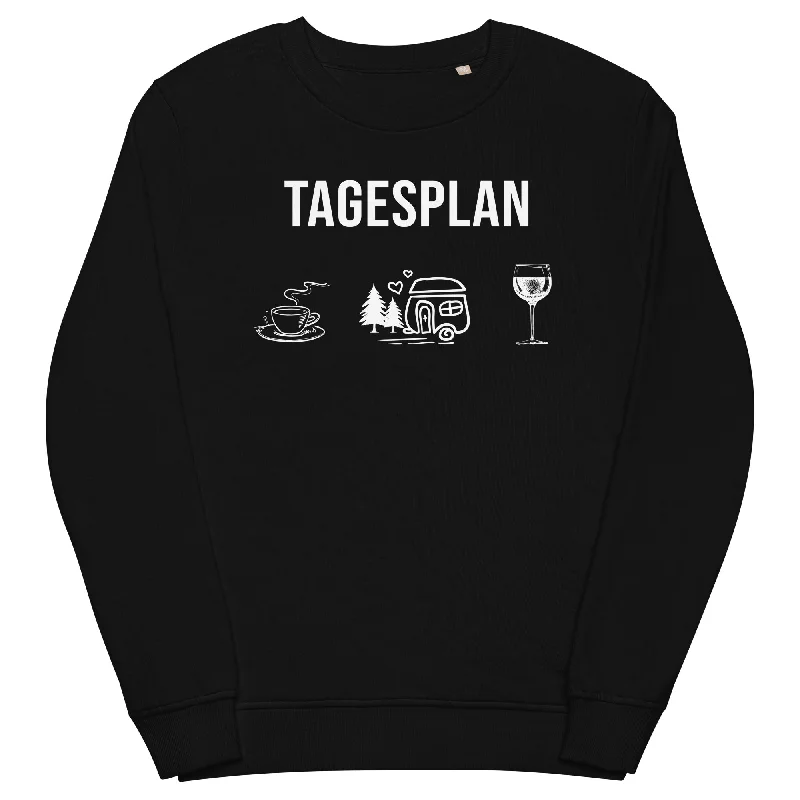 Price Slash Tagesplan Kaffee, Camping und Wein - Unisex Premium Organic Sweatshirt