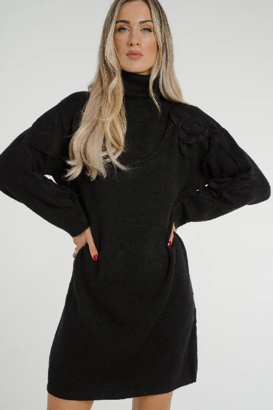 Bargain Prices Holly Polo Neck Knit Dress In Black