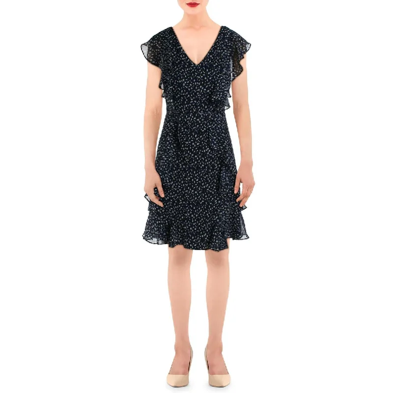 Tommy Hilfiger Womens Chiffon Printed Cocktail And Party Dress