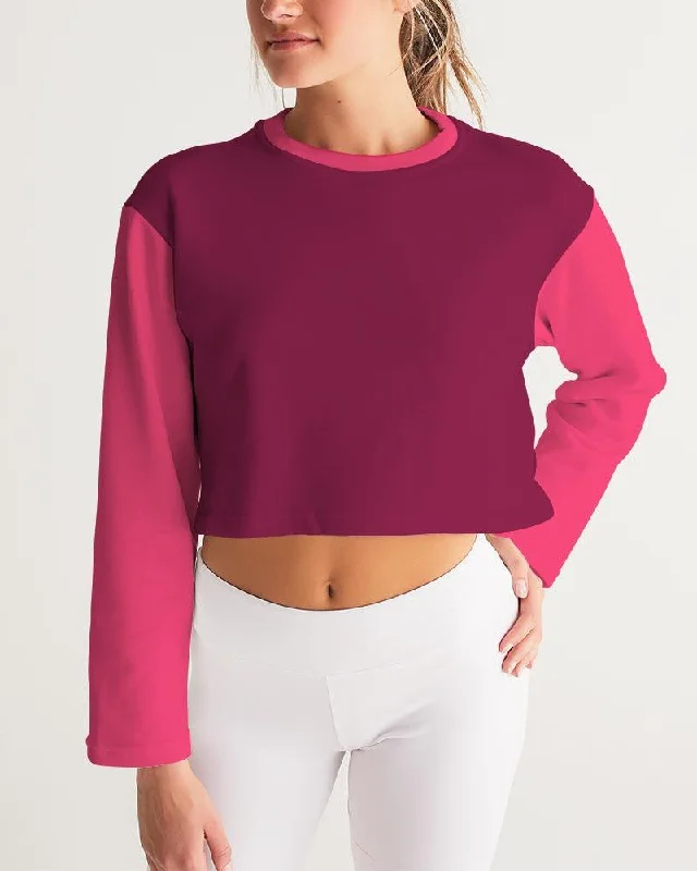 Special Price Perl Color Block Cropped Pullover