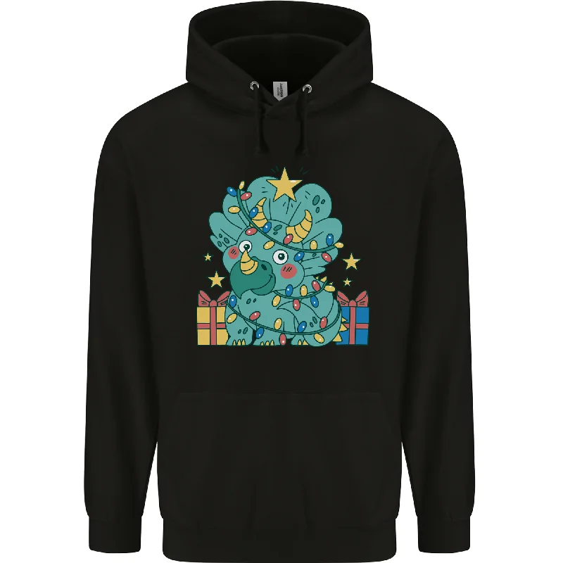 Shop and Save Dinosaur Triceratops Funny Christmas Tree Mens 80% Cotton Hoodie