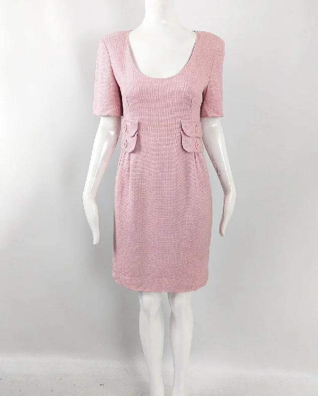 Members Only Valentino Vintage Womens Pink Linen Dress, 1980s
