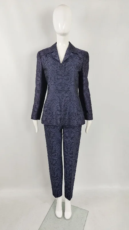Anniversary Sale Marella Vintage Womens Purple Damask Trouser Suit