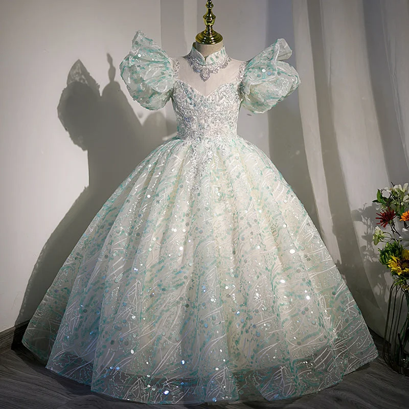 Seasonal Sale Girls First Communion Children Baptism Dress Elegant Sequin Fluffy Birthday Party Dress Seasonal Sale Girls First Communion Children Baptism Dress Elegant Sequin Fluffy Birthday Party Dress