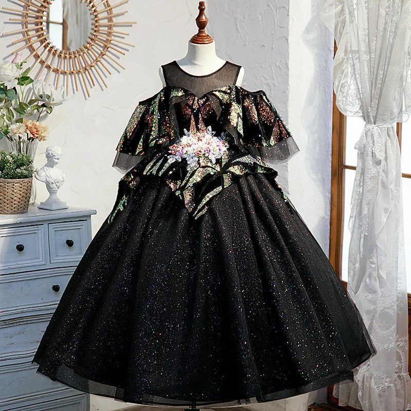 Sale Event Little Girl Princess Dress Children Summer Black Sequin Fluffy Birthday Party Dress Sale Event Little Girl Princess Dress Children Summer Black Sequin Fluffy Birthday Party Dress