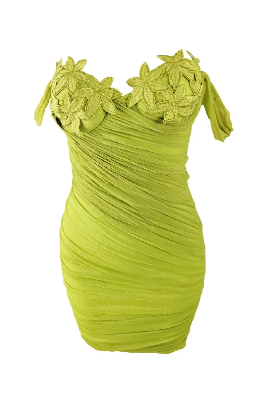 Buy More, Save More Ritmo di Perla Vintage Green Mesh Bodycon Party Dress, 1980s