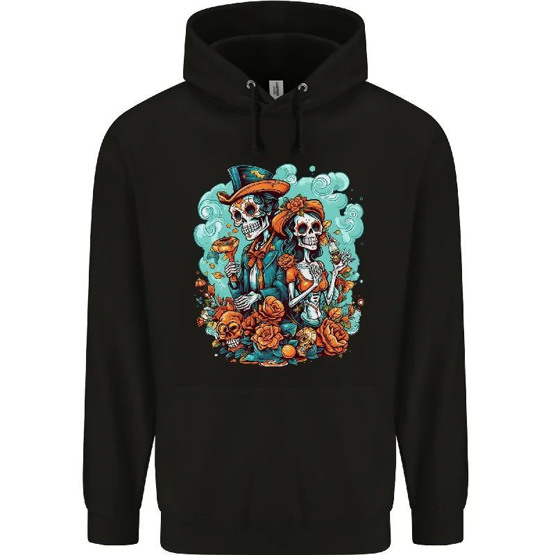 Referral Discount Dia de Los Muertos Day of the Dead Sugar Skull Mens 80% Cotton Hoodie