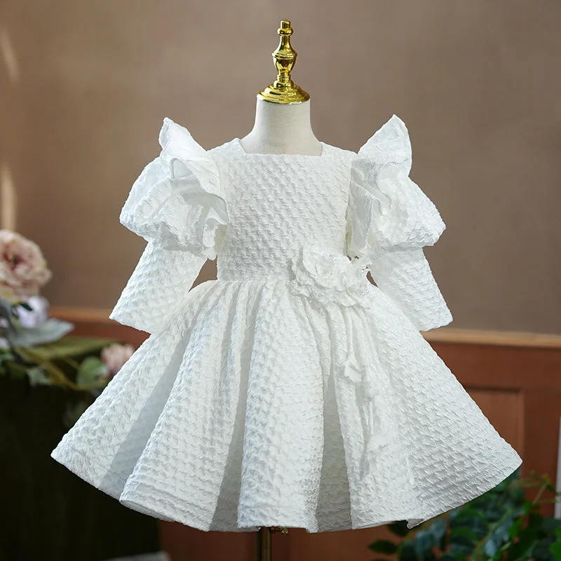 New Deals Flower Girl Dress Toddler Princess White Long Sleeve Puffy Baptism Pageant CommunionChristening Dress New Deals Flower Girl Dress Toddler Princess White Long Sleeve Puffy Baptism Pageant CommunionChristening Dress