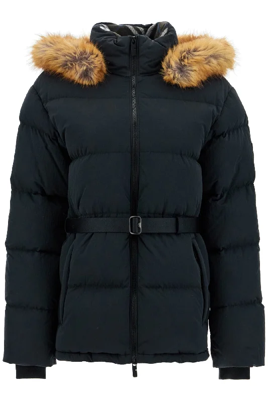 Short Nylon Down Jacket  - Black