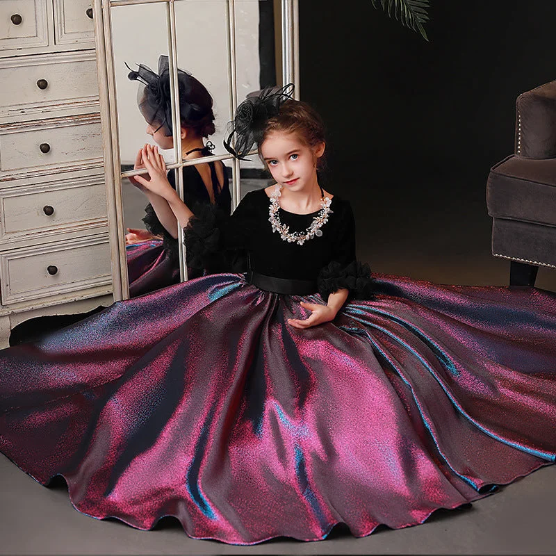 Special Discount Baby Girl First Communion Dress Girl Retro Luxury Puffy Birthday Party Pageant Dress