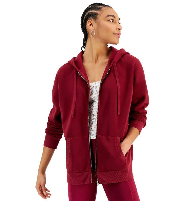 Special Savings Hippie Rose Juniors' Oversized Zipper Hoodie