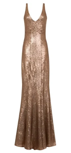 Price Smash V Sequin Gold Gown