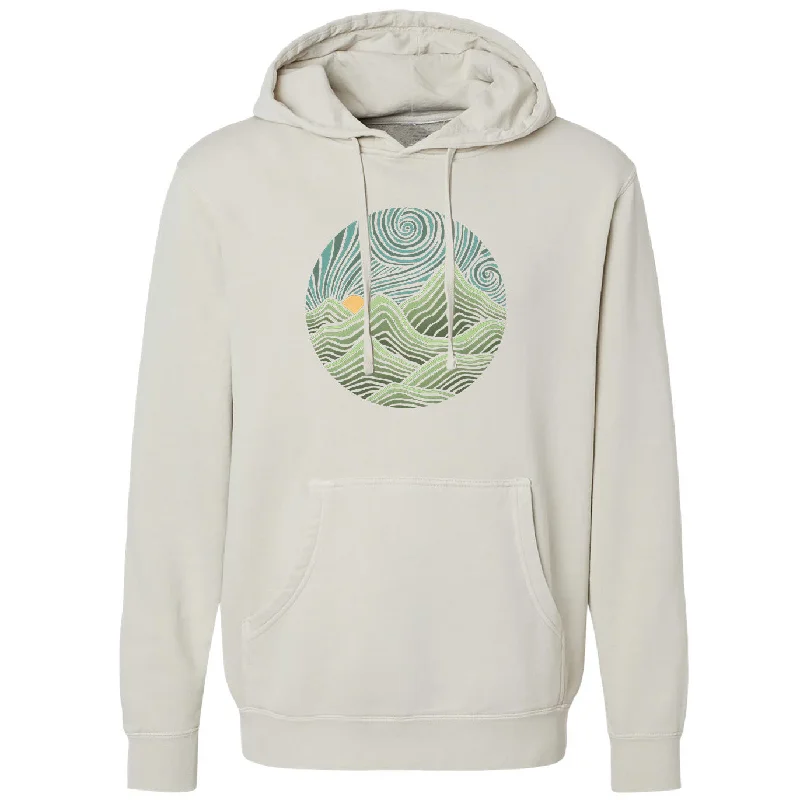 Year-End Sale Swirly Mountains | Design by Dylan Fant Vintage Wash Pullover Hoodie