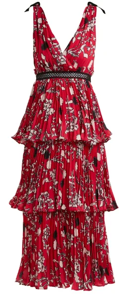 Limited Time Discount Pleated Floral Midi Dress