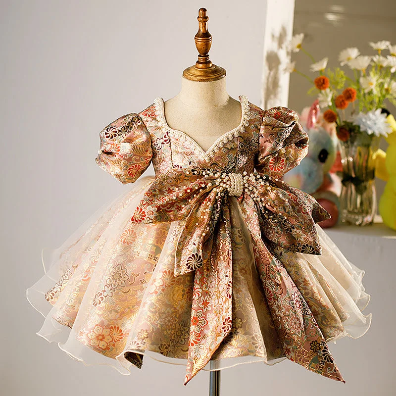 Deal Dash Girl Pageant Dresses Baby Girl Vintage Lolita Bow Puffy Formal Princess Dress Deal Dash Girl Pageant Dresses Baby Girl Vintage Lolita Bow Puffy Formal Princess Dress