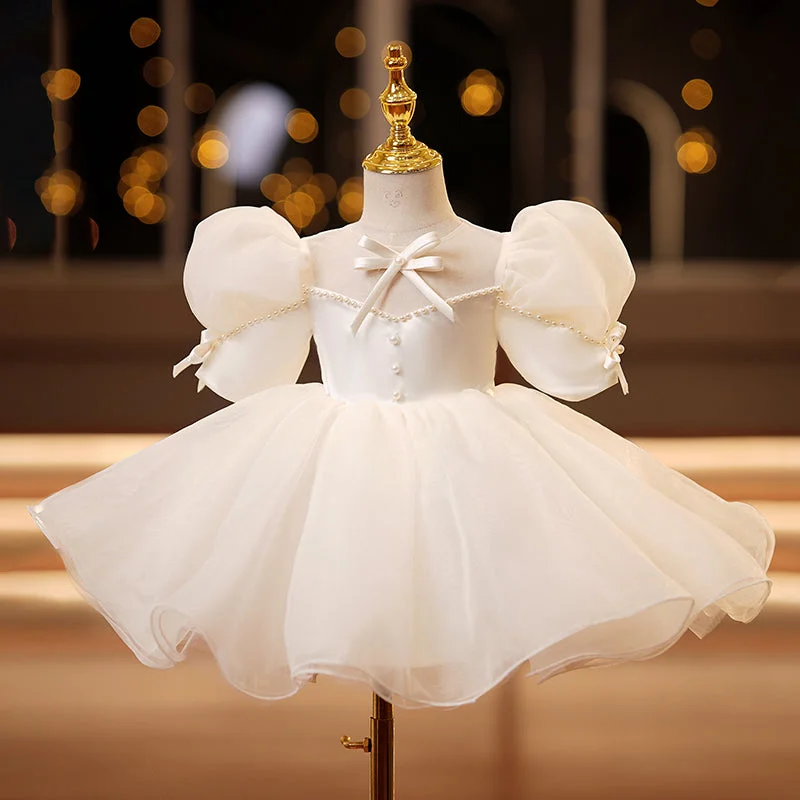 Must-Have Deals Baby Girl Formal Princess Dresses Girl Fluffy Puff Sleeves Birthday Party Dresses Toddler Ball Gowns