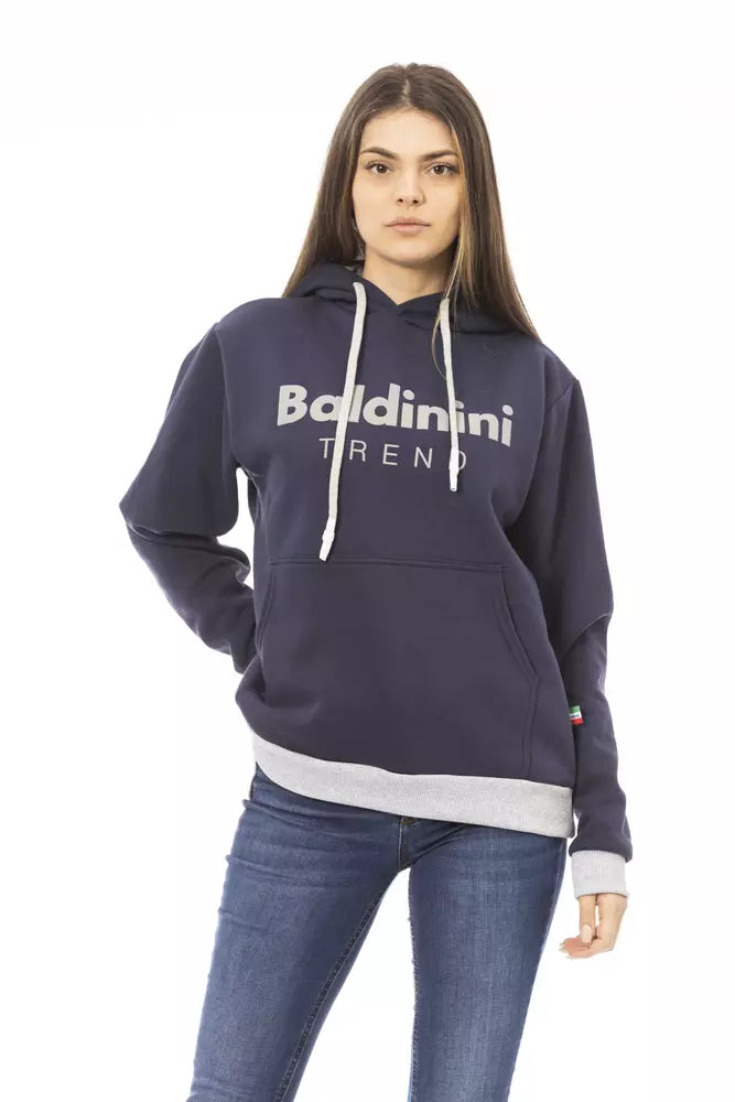 Deep Discounts Blue Cotton Women Hoodie