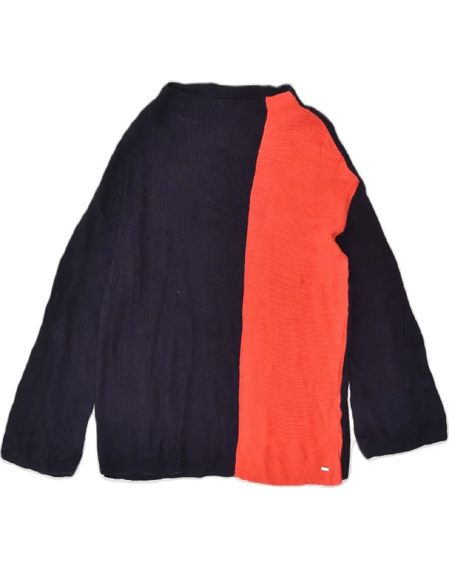 Lowest Price TOMMY HILFIGER Womens Boat Neck Jumper Sweater UK 10 Small Navy Blue