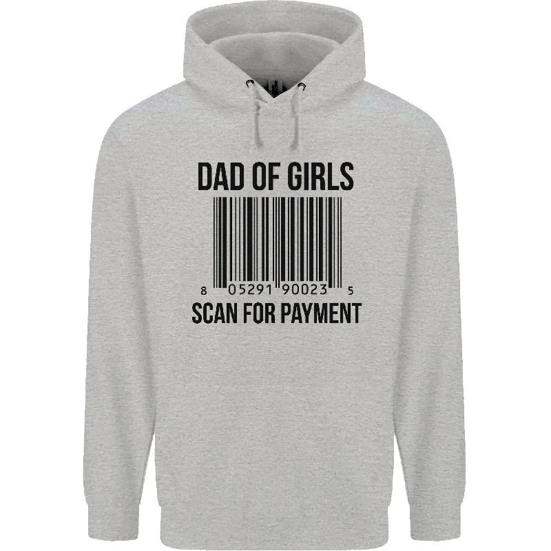 Early Bird Discount Dad of Girls Scan For Payment Fathers Day Mens 80% Cotton Hoodie