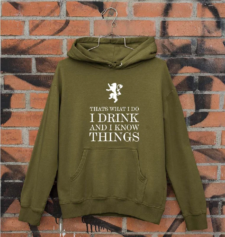 Discount Days GOT Game of Thrones I Drink  And Know Things Unisex Hoodie for Men/Women