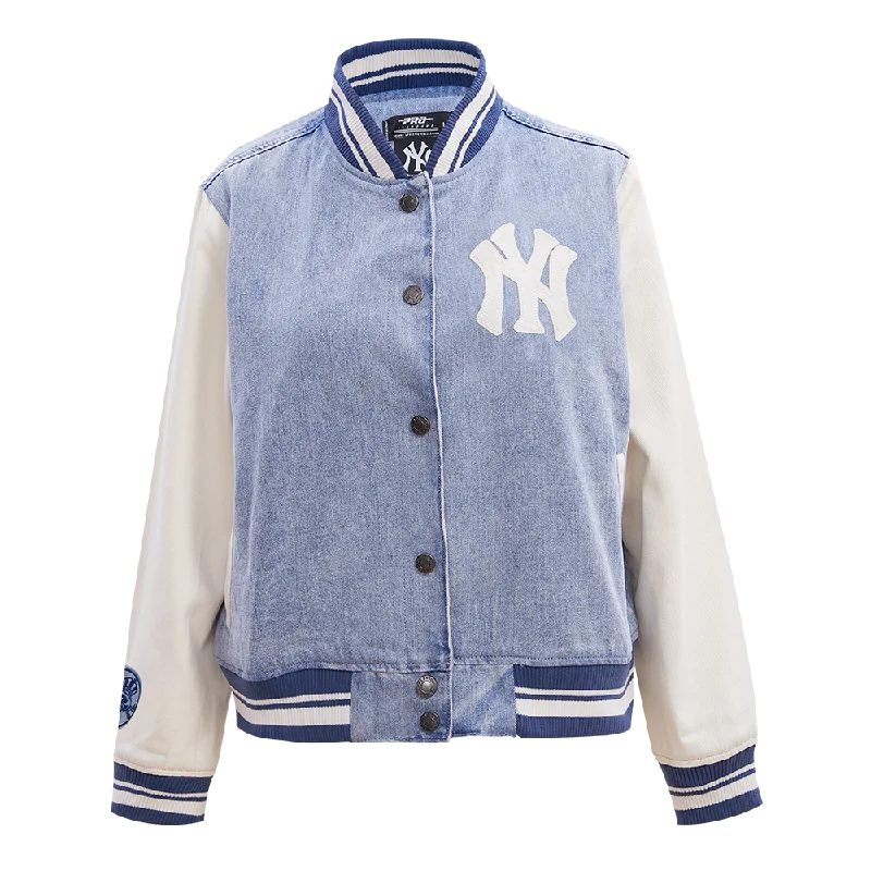 CHAMARRA DE MEZCLILLA MLB NEW YORK YANKEES VARSITY BLUES PARA MUJER