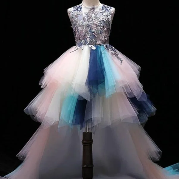 Value Deals Baby Girl Baptism Dress Girl Party Formal Rainbow Tail Fluffy Princess Pageant Dress