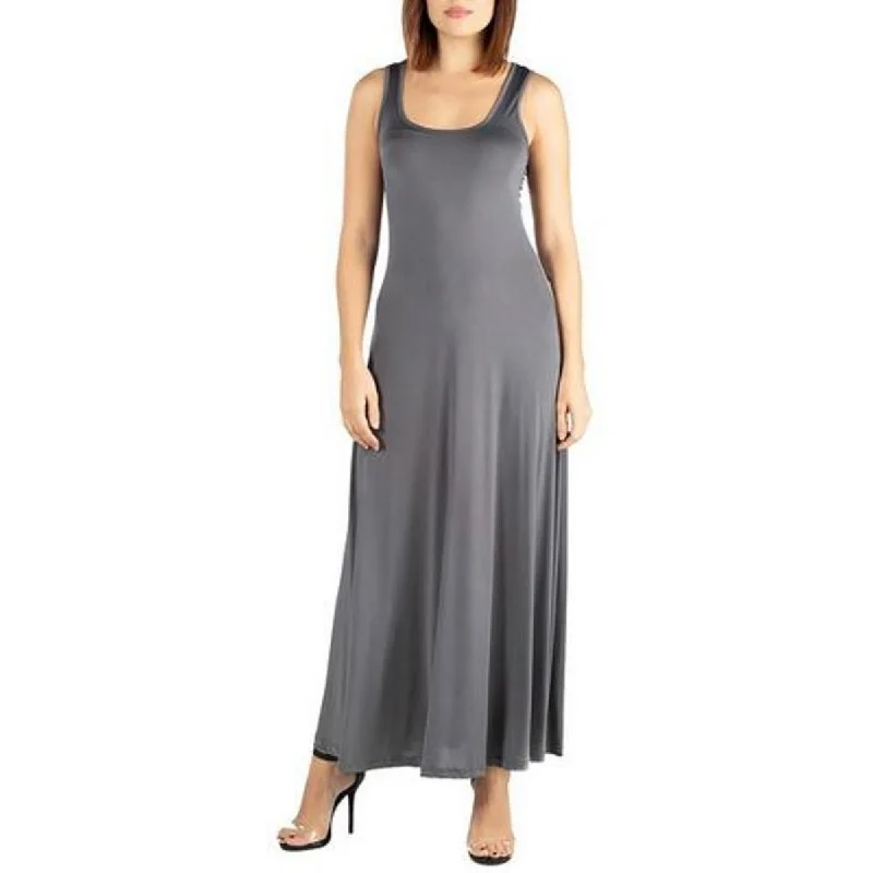 24seven Comfort Apparel Womens Maxi Sleeveless Fit & Flare Dress