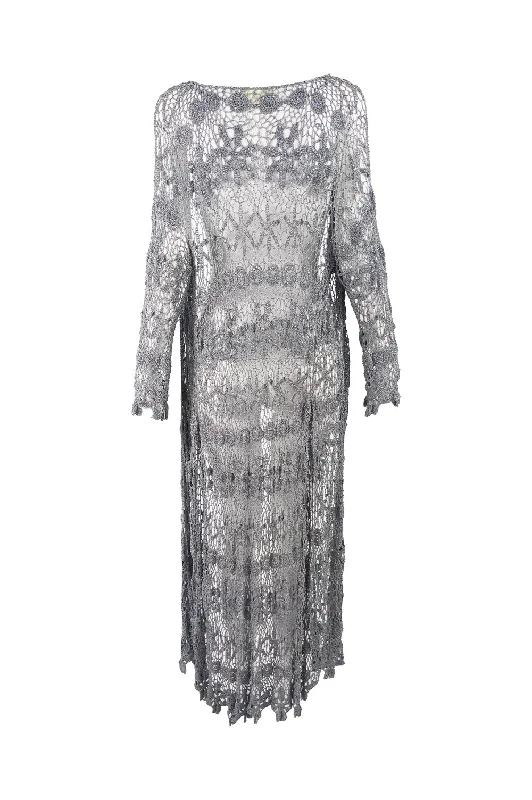 Special Discount Ronit Zilkha Vintage Beaded Crochet Maxi Coat, 2000s