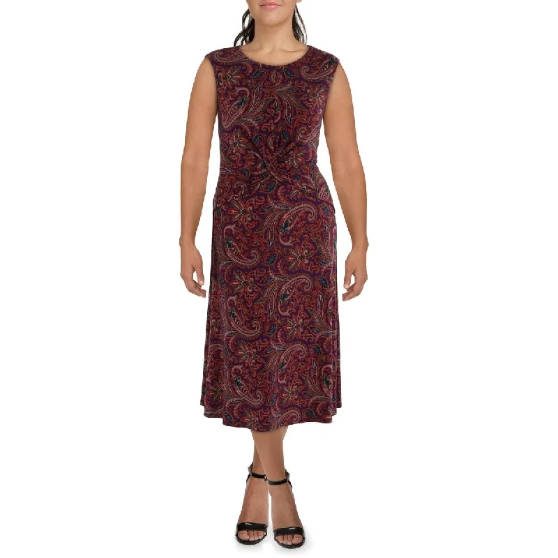 Lauren Ralph Lauren Womens Paisley Long Cocktail And Party Dress